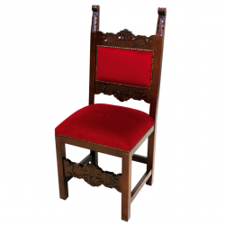 Carved Wood and Velvet Fratino Chair