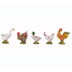 Resin Poultry 5 pieces 19 cm Fontanini