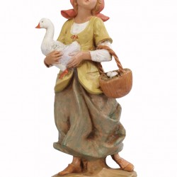 Resin Woman with Goose 19 cm Fontanini