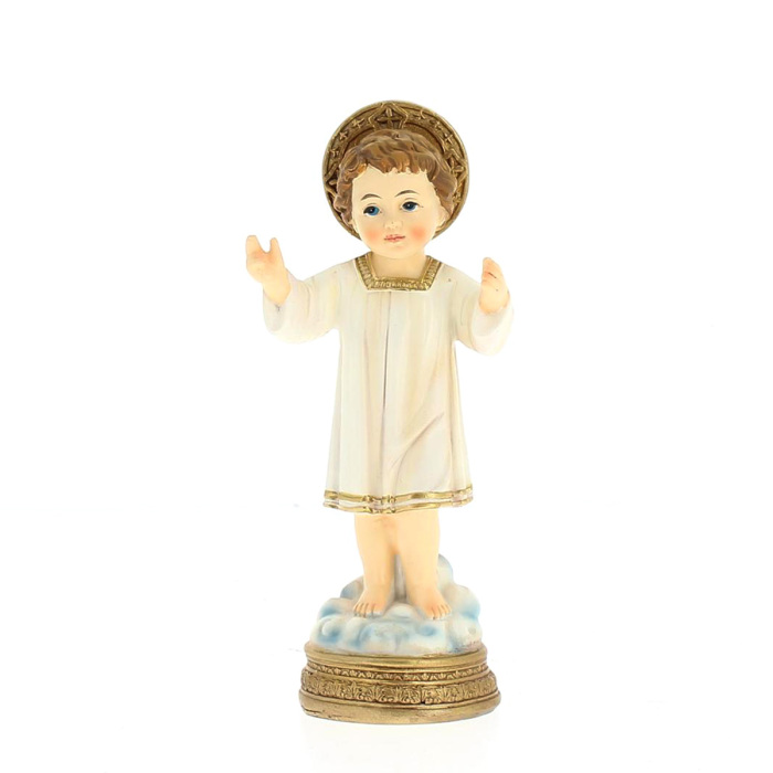 Estatua Niño Jesús de pie resina pintada 12,5 cm