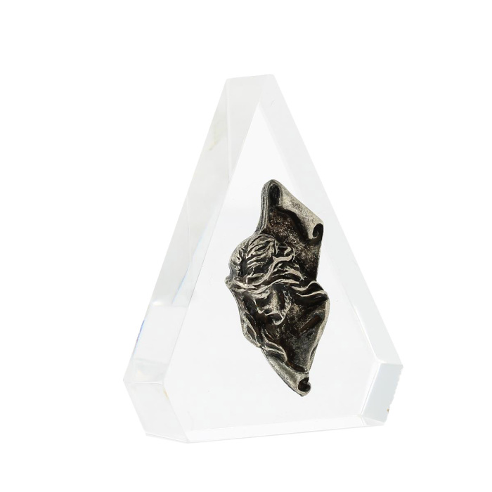 Figura decorativa Triangular de Plexiglás Rostro de Cristo 6 cm