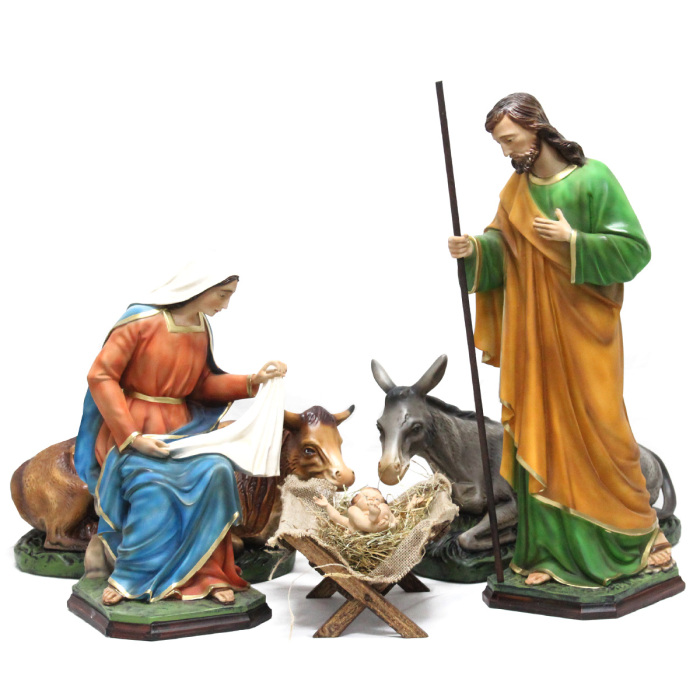 Natività Resina Dipinta 60 cm 5 pezzi Natività Resina Dipinta 60 cm 5 pezzi