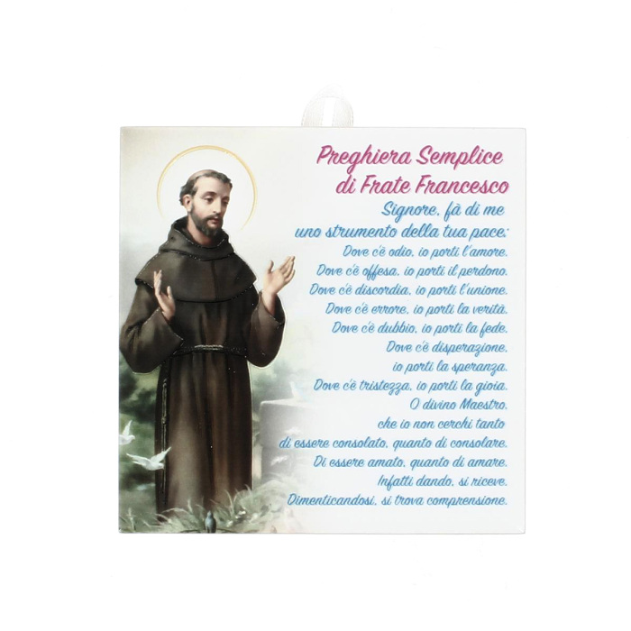 Piastrella San Francesco d'Assisi 10x10 cm