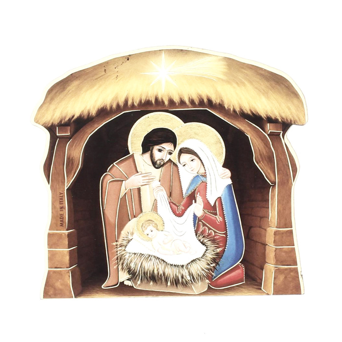 Belén de madera figura C 10x9 cm