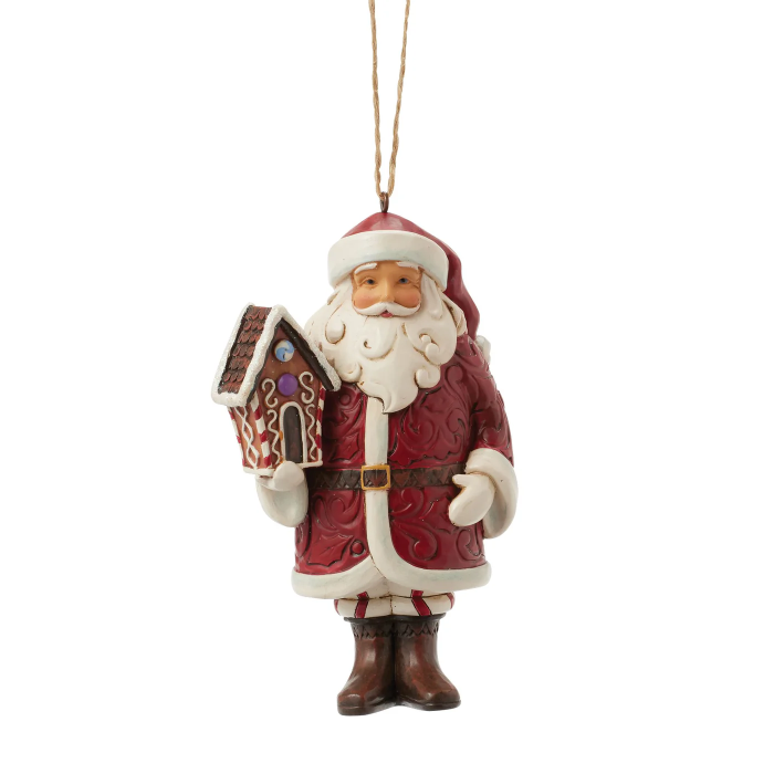 Ornamento Babbo Natale con casetta 12 cm Jim Shore 6017270