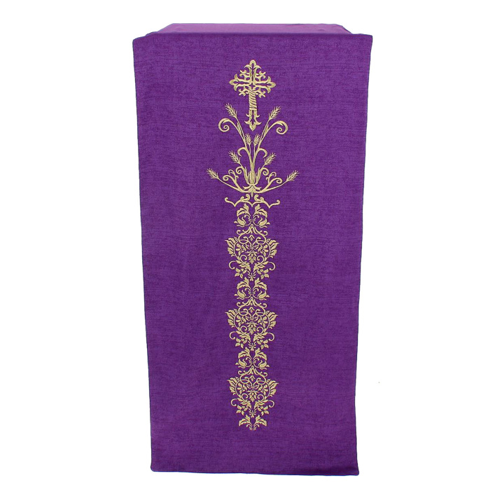 Lectern cover embroidered with cross, ornaments and spikes Lectern cover embroidered with cross, ornaments and spikes