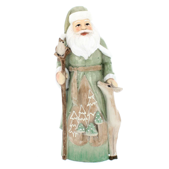 Green Santa Claus with animals 38 cm Green Santa Claus with animals 38 cm