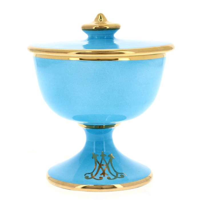 Pisside ceramica decoro Mariano 16 cm Pisside ceramica decoro Mariano 16 cm