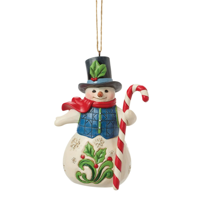 Pupazzo di neve con bastoncino 11 cm Jim Shore 6017303 Pupazzo di neve con bastoncino 11 cm Jim Shore 6017303