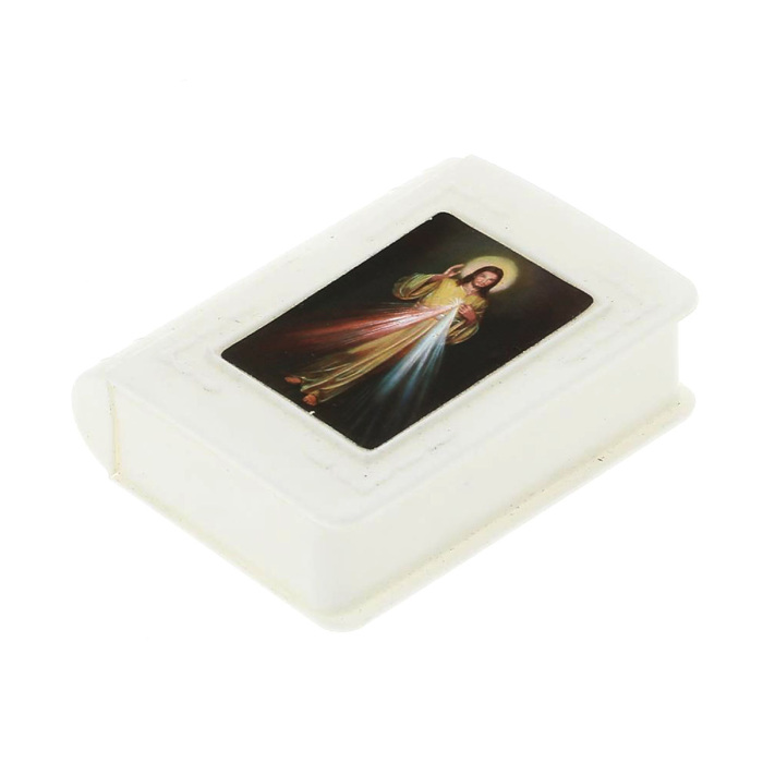 White Book-Shaped Rosary Case 5x6x1.5 cm White Book-Shaped Rosary Case 5x6x1.5 cm