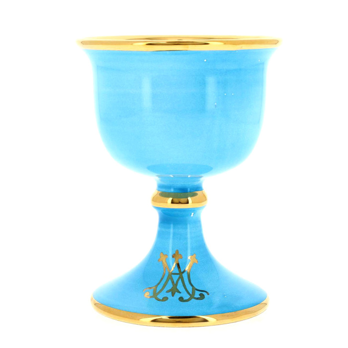 Calice ceramica decoro Mariano 15 cm Calice ceramica decoro Mariano 15 cm