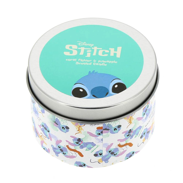 Stitch Candle in Metal Tin with Coral Flower and Pineapple Fragrance Stitch Candle in Metal Tin with Coral Flower and Pineapple Fragrance