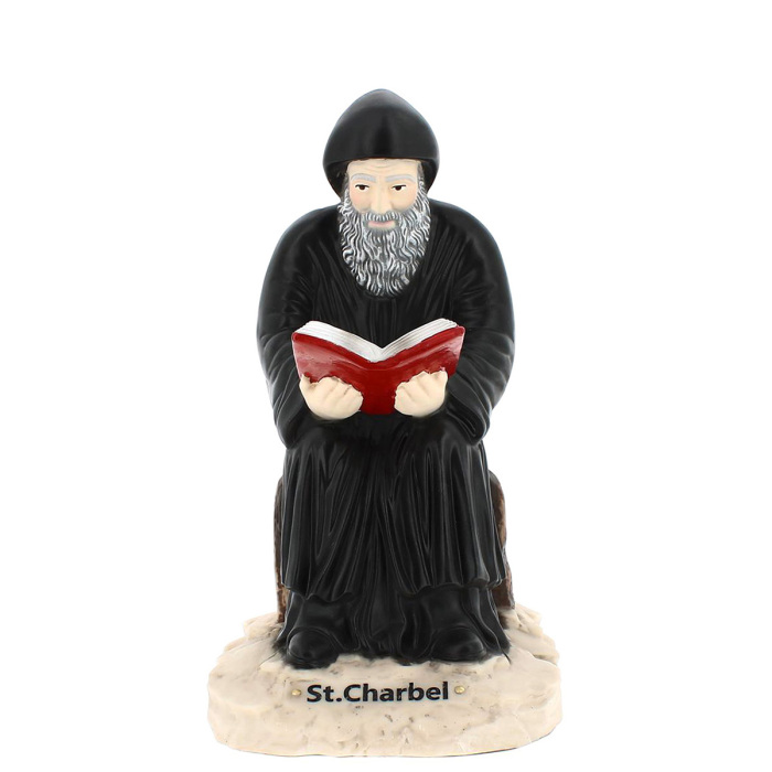 Statua San Charbel resina dipinta 15 cm Statua San Charbel resina dipinta 15 cm