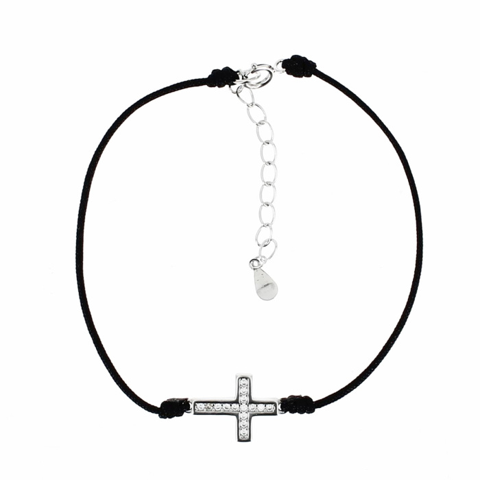 Pulsera con Cruz de Plata y Cordón Realis