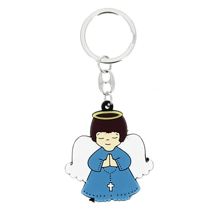Llavero Ángel de la Guarda en Oración Celeste de Goma Llavero Ángel de la Guarda en Oración Celeste de Goma