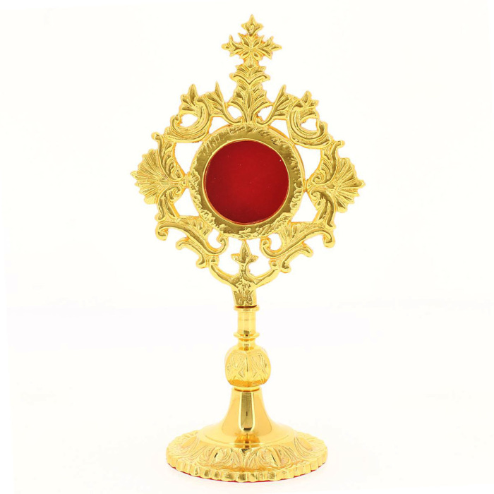 Relicario de latón dorado decorado 25 cm