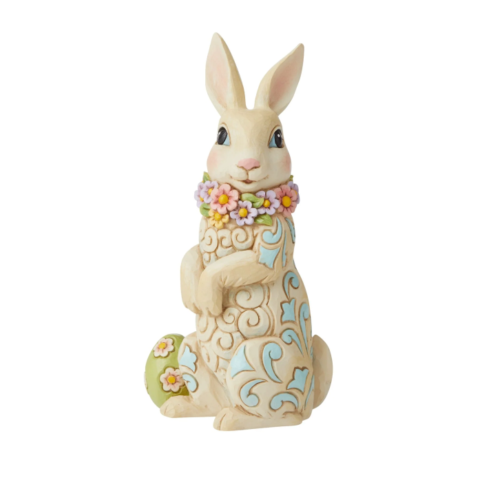 Statuetta Coniglio con collana di fiori 13 cm Jim Shore 6010278