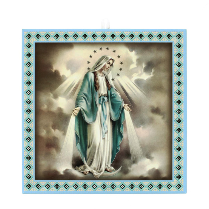 Azulejo Virgen Milagrosa caja regalo 20x20 cm Azulejo Virgen Milagrosa caja regalo 20x20 cm