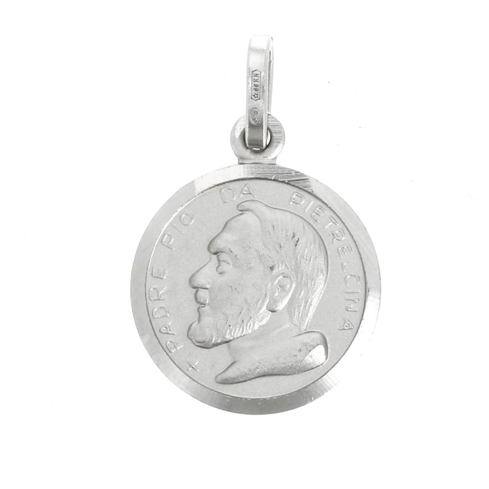 Medaglia Padre Pio Argento 15 mm Realis