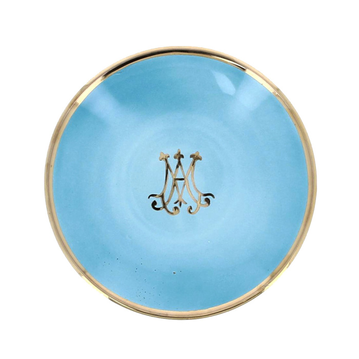 Patena ceramica decoro Mariano Diametro 16 cm Patena ceramica decoro Mariano Diametro 16 cm