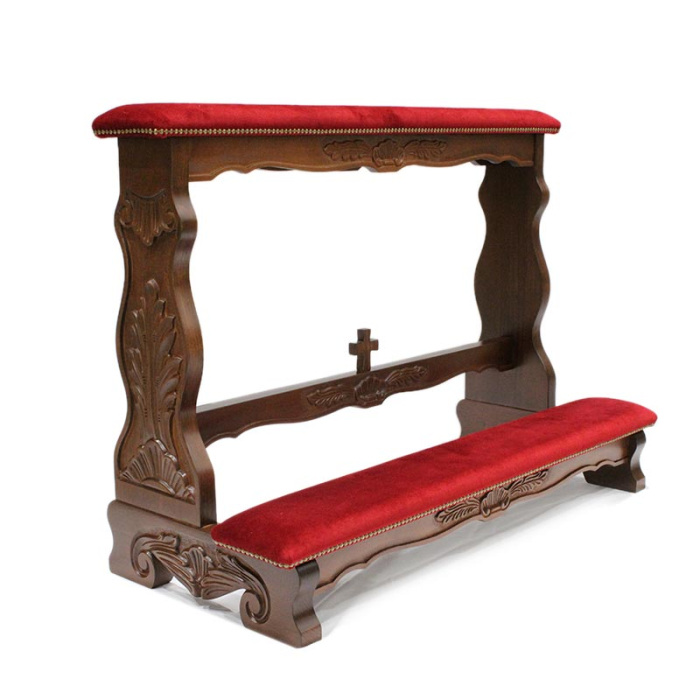 Inginocchiatoio sposi in legno e velluto 120x85x50 cm Inginocchiatoio sposi in legno e velluto 120x85x50 cm