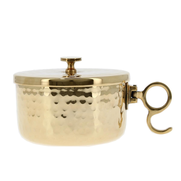 Ciborium in hammered golden metal 7,5 cm