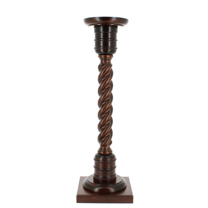Base Porta cirios trenzada en madera de nogal 102 cm