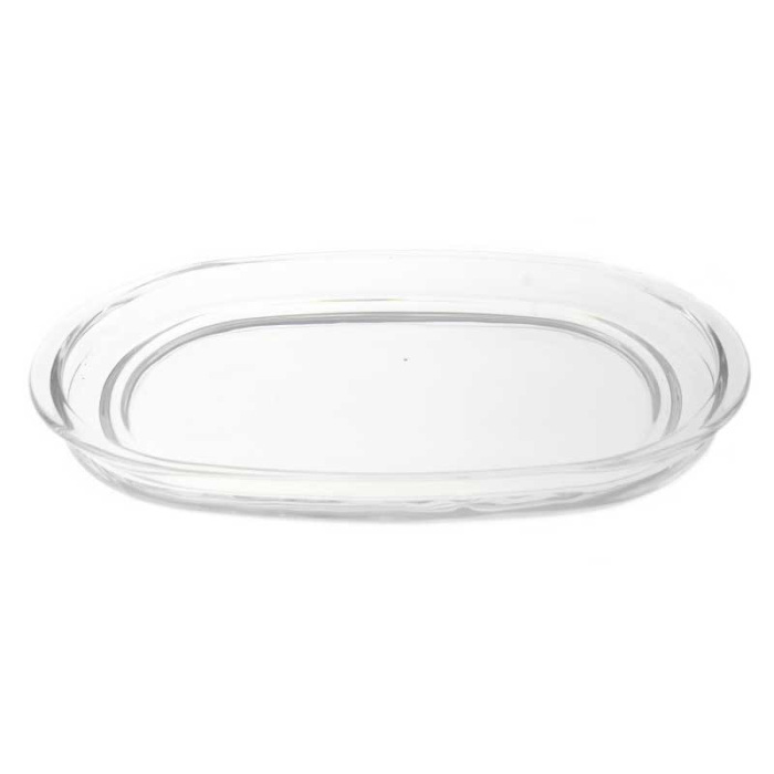 Oval glass tray for cruets 18,5x10 cm