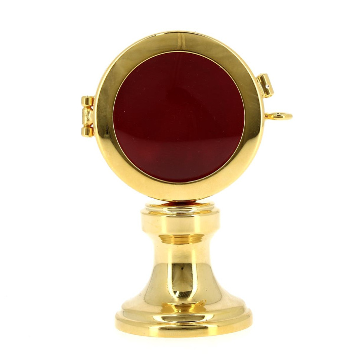 Golden Metal Reliquary Small 10 cm Case diameter 4 cm
