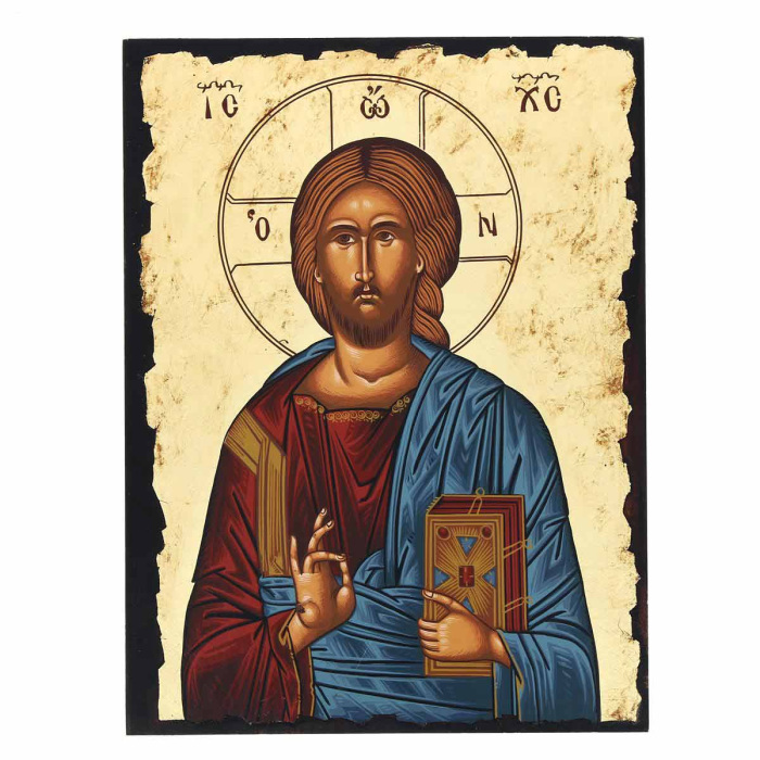 Icona greca Gesù Maestro serigrafata 30x40 cm