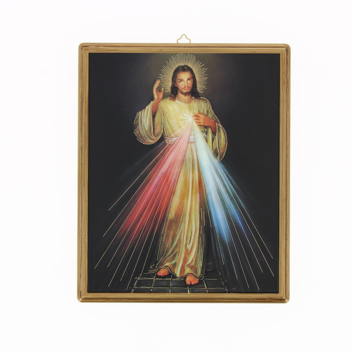 Lacquered wood painting Merciful Jesus 22x27 cm Lacquered wood painting Merciful Jesus 22x27 cm