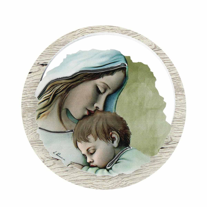 Wooden rounded Maternity picture Diam 11 cm Wooden rounded Maternity picture Diam 11 cm