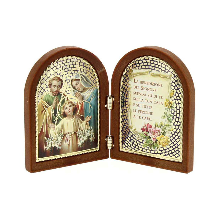 Dittico Sacra Famiglia e Benedizione 11x7 cm Dittico Sacra Famiglia e Benedizione 11x7 cm