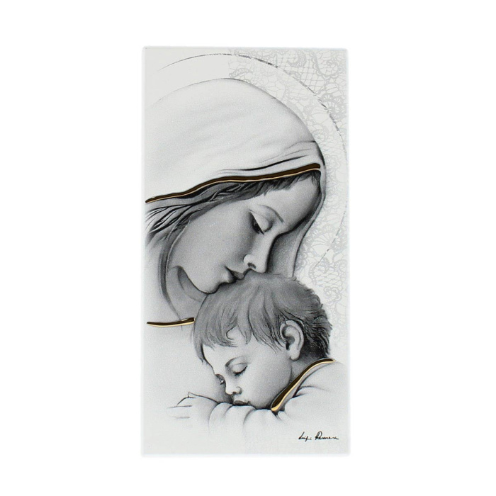 Cuadro Maternidad con inserciones doradas 6x12 cm