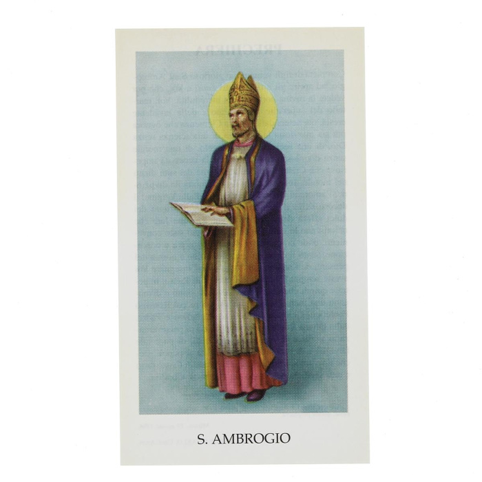 Image St. Ambrose with prayer 6x11 cm 100 units