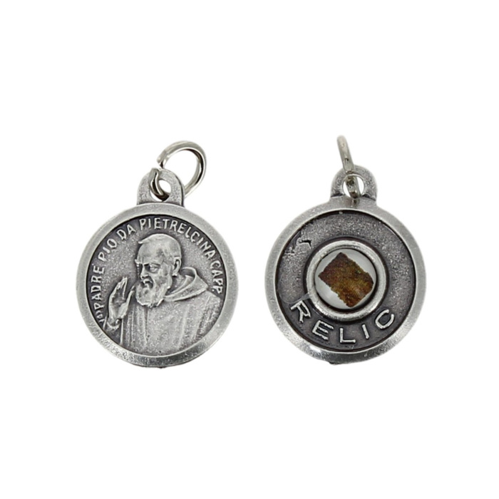 Saint Pio medal with relic 1,6 cm