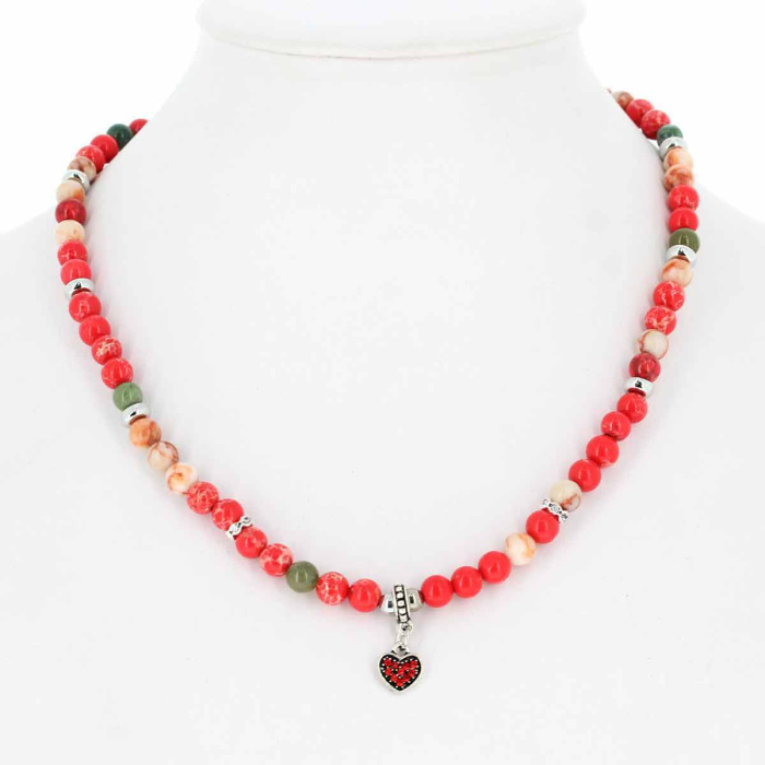 Gradient red hard stone bead necklace Gradient red hard stone bead necklace
