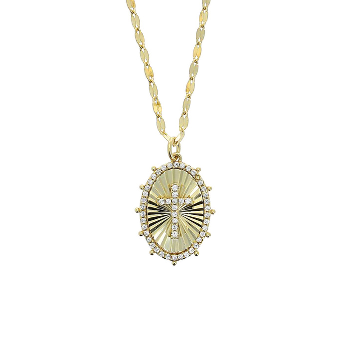 Collana Medaglia Croce in argento 15x19 mm Realis