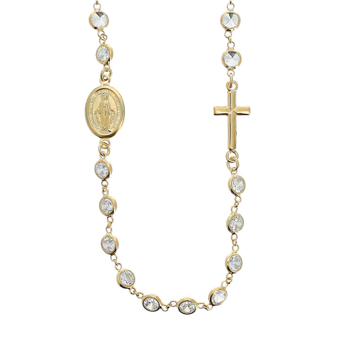 Collar de plata dorado circonitas blancas