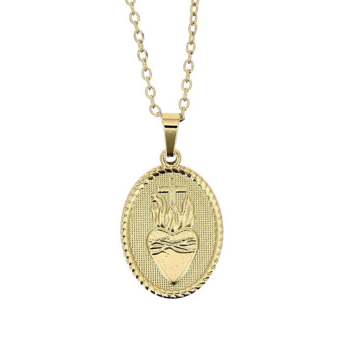 Collana Medaglia Cuore acciaio 16x21 mm Realis