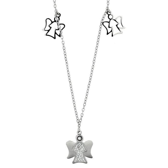 Steel necklace with Angels 14x16 mm Realis