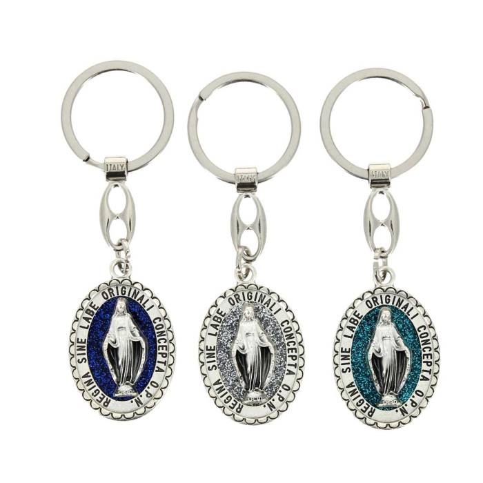 Miraculous Madonna enamel and glitter keyring 3x9,5 cm Miraculous Madonna enamel and glitter keyring 3x9,5 cm