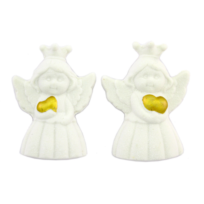 Imán Ángel con corona y corazón de porcelana 7 cm Imán Ángel con corona y corazón de porcelana 7 cm