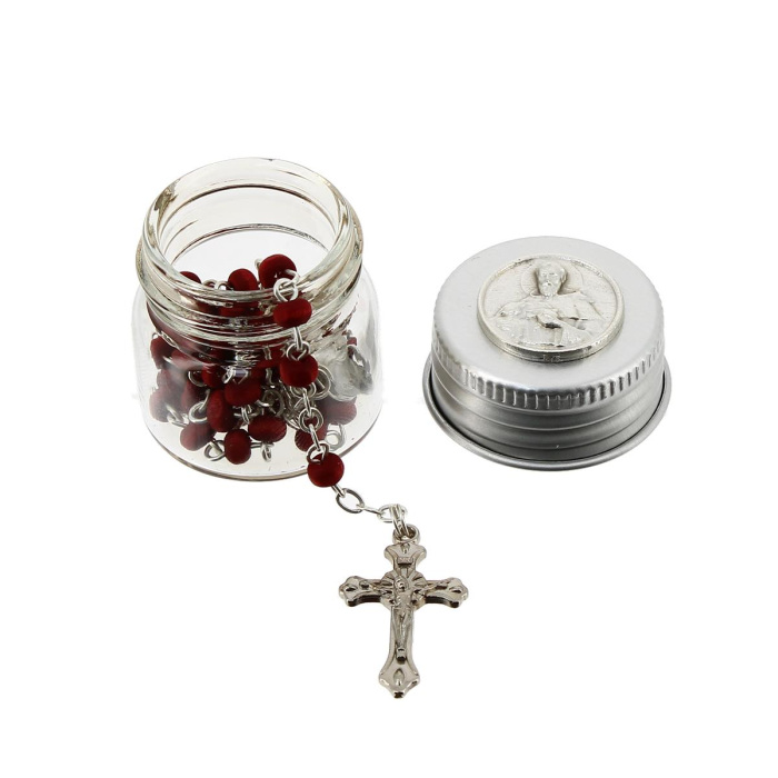 Scented rosary glass jar Saint Francis Bead 4 mm Scented rosary glass jar Saint Francis Bead 4 mm
