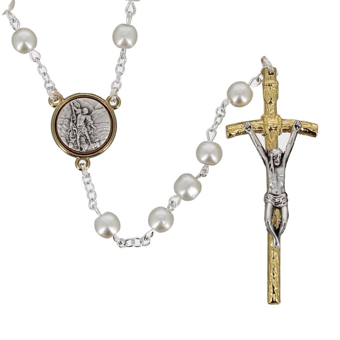 Rosario San Miguel con perlas de vidrio Cuenta 6 mm Cipolletti