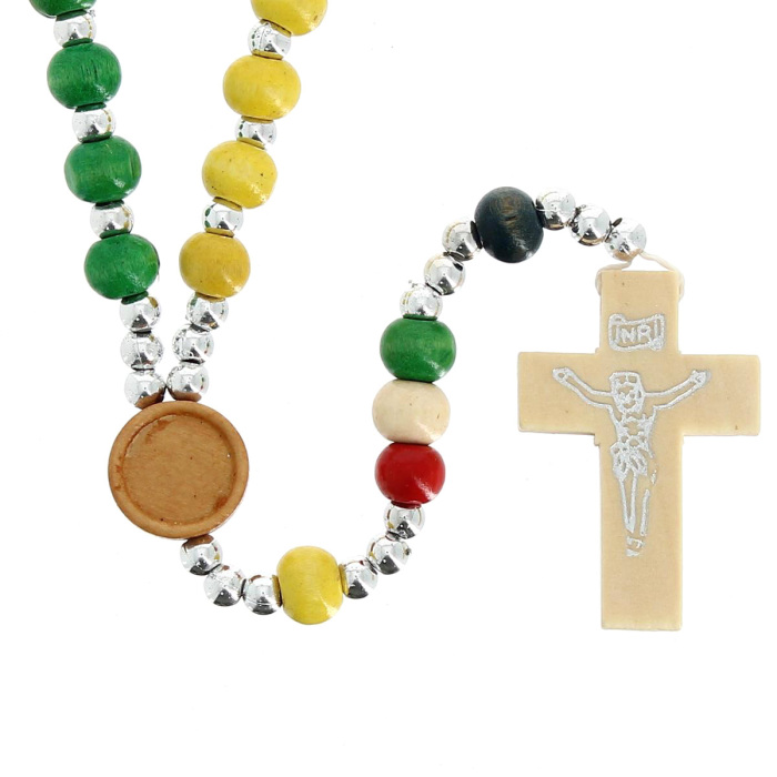 Missionary Rosary necklace wood Bead 7 mm Missionary Rosary necklace wood Bead 7 mm