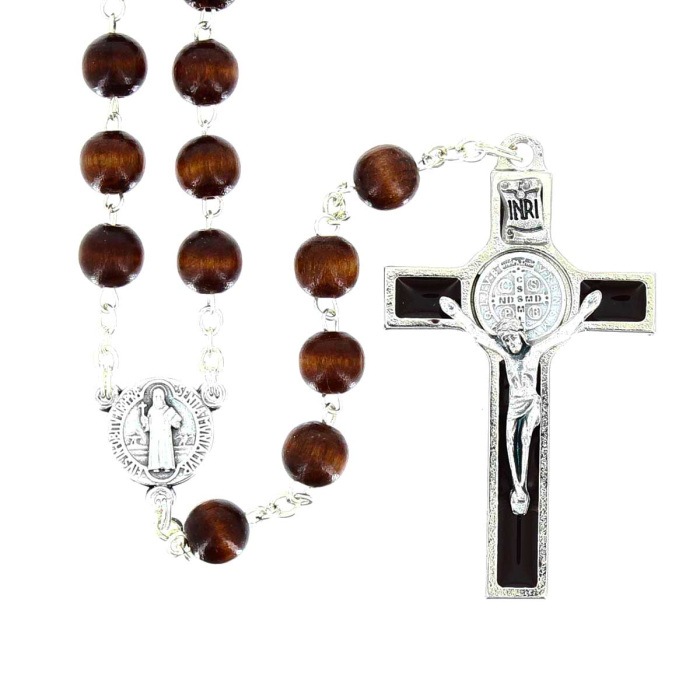 Rosary Saint Benedict light wood Bead 7 mm Rosary Saint Benedict light wood Bead 7 mm