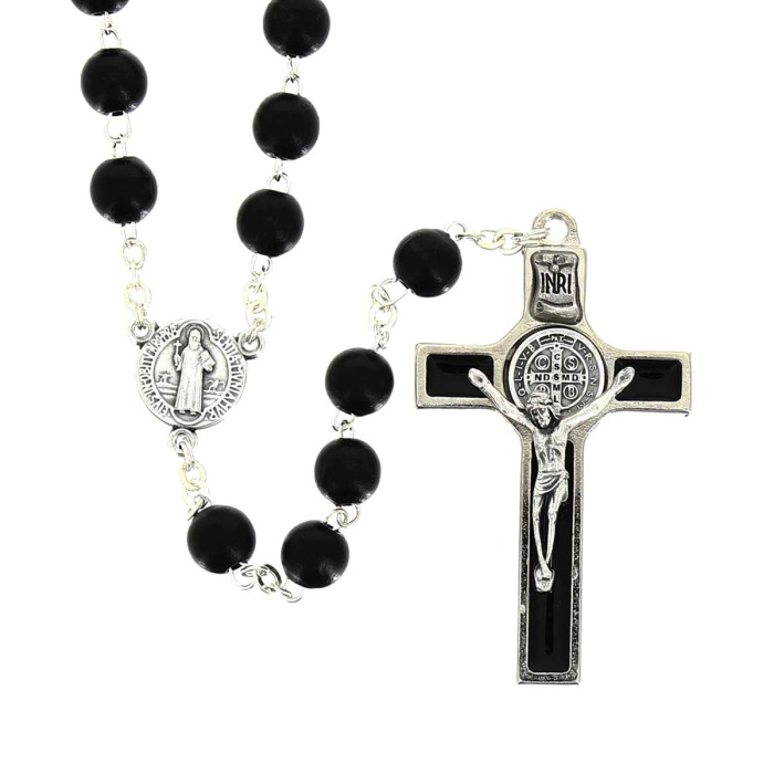 Rosary Saint Benedict black wood Bead 7 mm Rosary Saint Benedict black wood Bead 7 mm