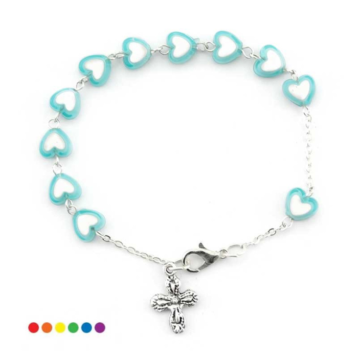 Rosario a bracciale cuore Grano 7 mm Rosario a bracciale cuore Grano 7 mm