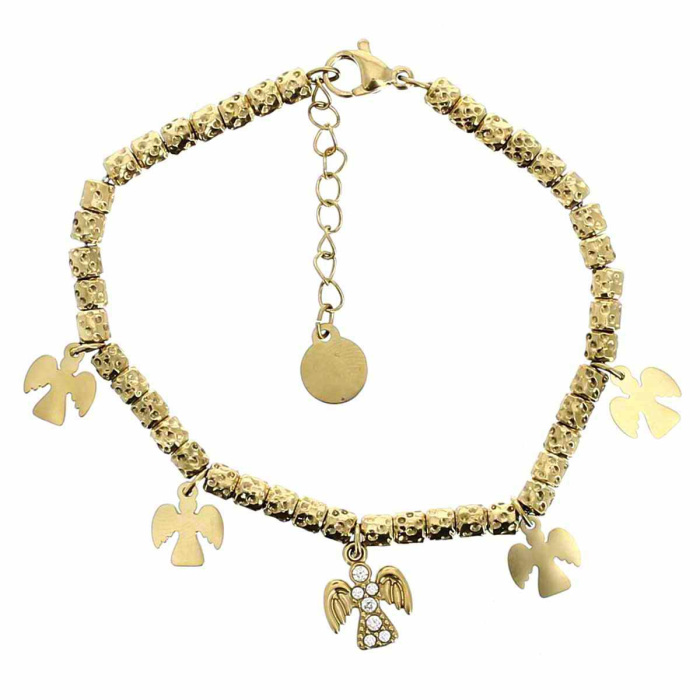 Pulsera dorada Ángeles colgantes Realis